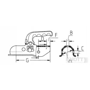 Ключалка за теглич KК14-C - ф36мм